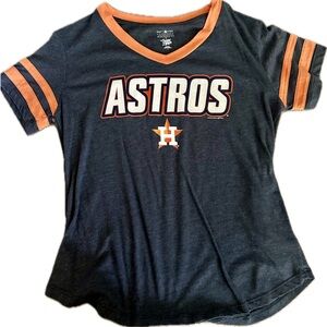 Astros Women Navy and Orange T-Shirt